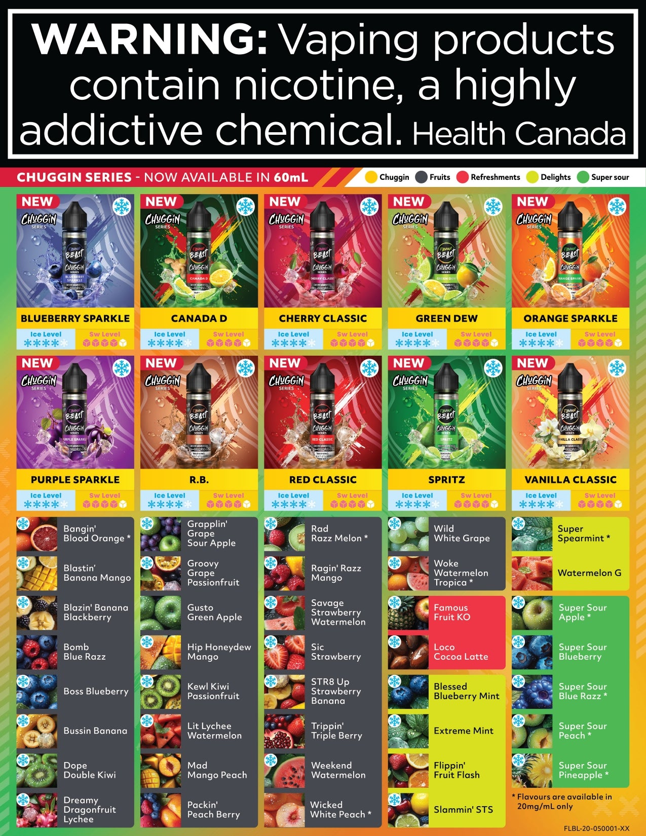 Chuggin Series E-Liquid 60mL 20mg - Set 1